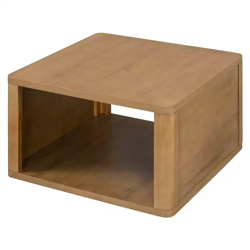 Table basse carrée en bois avec rangement