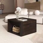 Table basse carrée en bois avec rangement