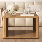 Table basse carrée en bois avec rangement