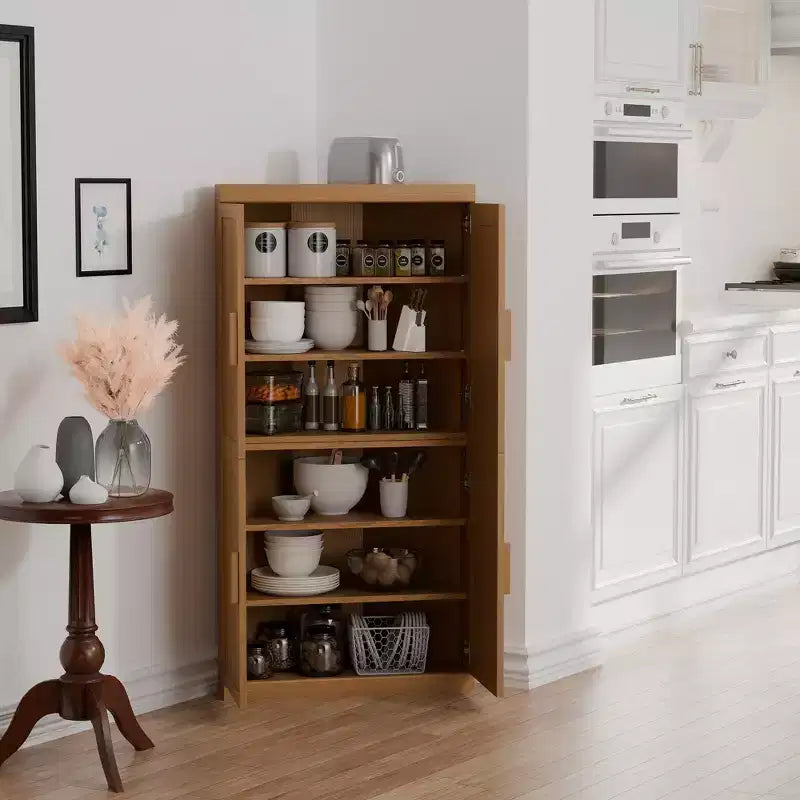 Armoire de rangement d'angle en bois massif moderne pour un rangement efficace