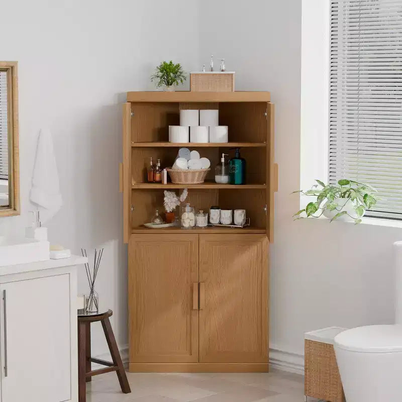 Armoire de rangement d'angle en bois massif moderne pour un rangement efficace