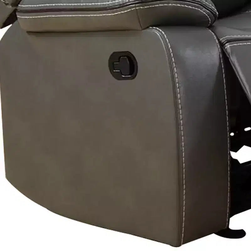 Fauteuil inclinable planeur en similicuir avec accoudoirs rembourrés, gris