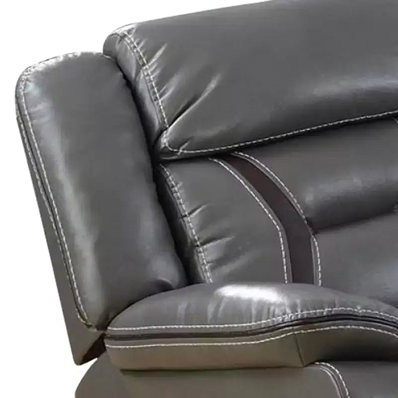 Fauteuil inclinable planeur en similicuir avec accoudoirs rembourrés, gris