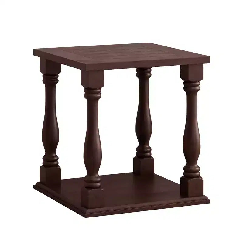 Table d'appoint antique avec rangement ouvert