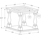 Table d'appoint antique avec rangement ouvert