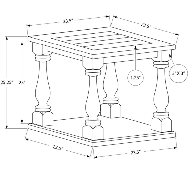 Table d'appoint antique avec rangement ouvert