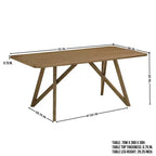 Table de salle à manger longue, pied tripode croisé