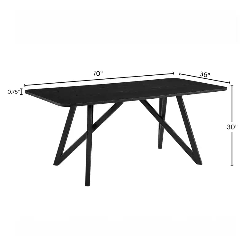 Table de salle à manger longue, pied tripode croisé