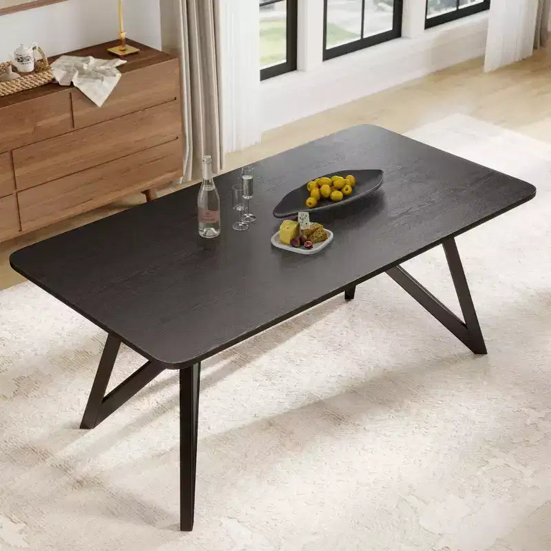 Table de salle à manger longue, pied tripode croisé