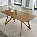 Table de salle à manger longue, pied tripode croisé