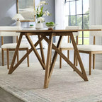 Table de salle à manger longue, pied tripode croisé