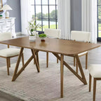 Table de salle à manger longue, pied tripode croisé