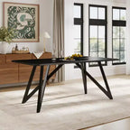Roundhill Furniture Axler 70-in Length Dining Table, Tripod-Cross Leg