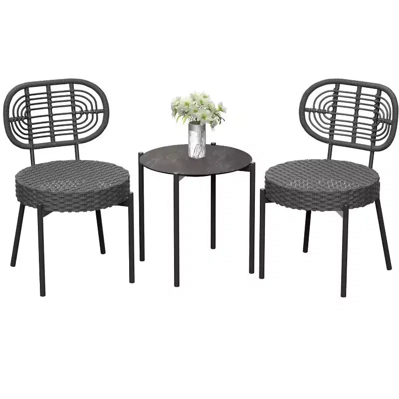 Bistro de terrasse en osier, Mobilier d'extérieur