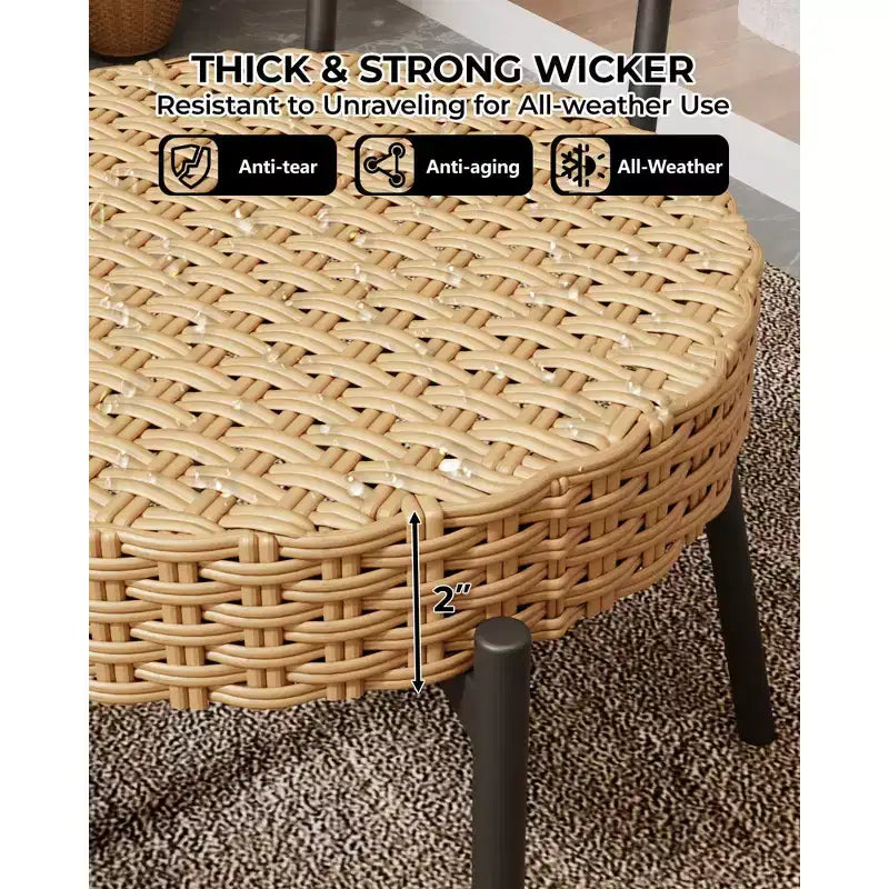 Bistro de terrasse en osier, Mobilier d'extérieur