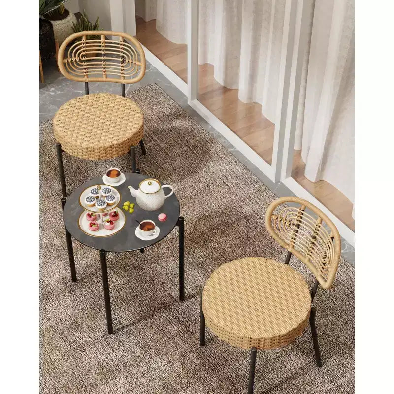 Bistro de terrasse en osier, Mobilier d'extérieur
