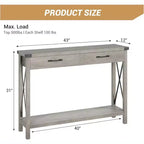 Console, Table de Canapé Étroite de Style Ferme Rustique