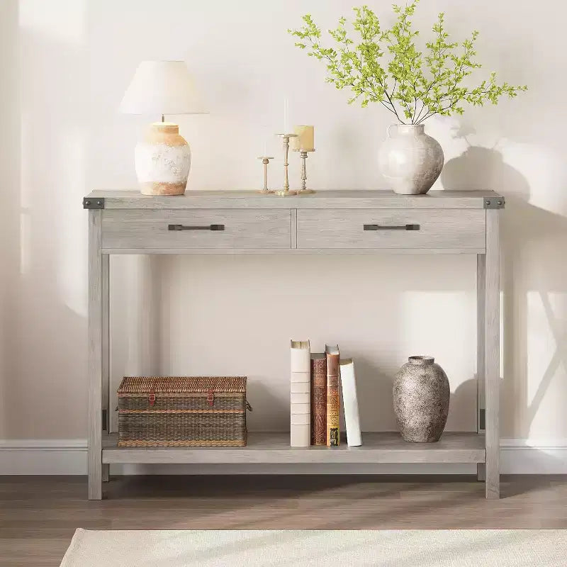 Console, Table de Canapé Étroite de Style Ferme Rustique