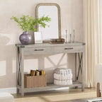 Console, Table de Canapé Étroite de Style Ferme Rustique