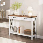 Console, Table de Canapé Étroite de Style Ferme Rustique