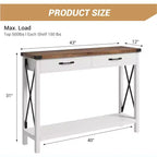 Console, Table de Canapé Étroite de Style Ferme Rustique