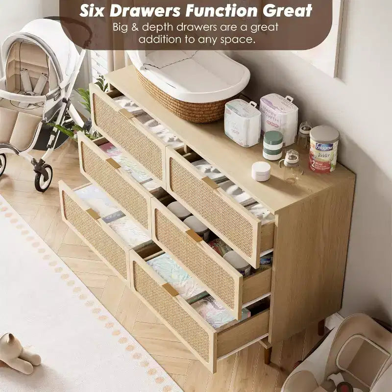 Tiroirs de commode en rotin, Armoire haute moderne