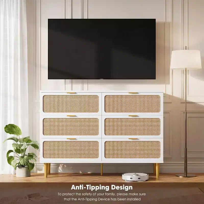 Tiroirs de commode en rotin, Armoire haute moderne