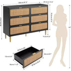 Tiroirs de commode en rotin, Armoire haute moderne