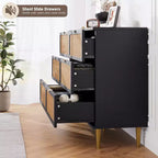 Tiroirs de commode en rotin, Armoire haute moderne