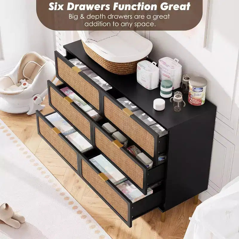 Tiroirs de commode en rotin, Armoire haute moderne