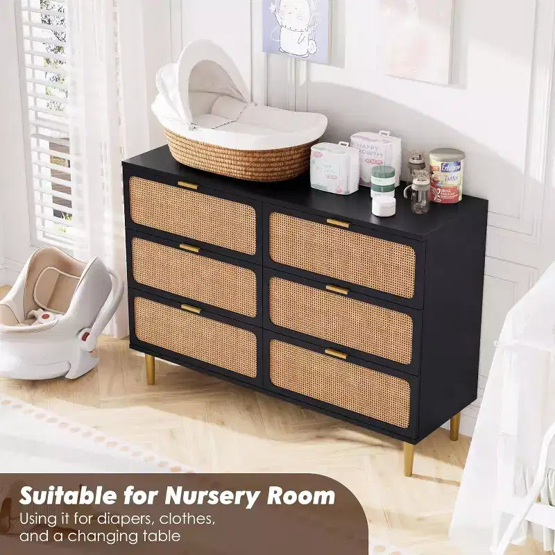Tiroirs de commode en rotin, Armoire haute moderne