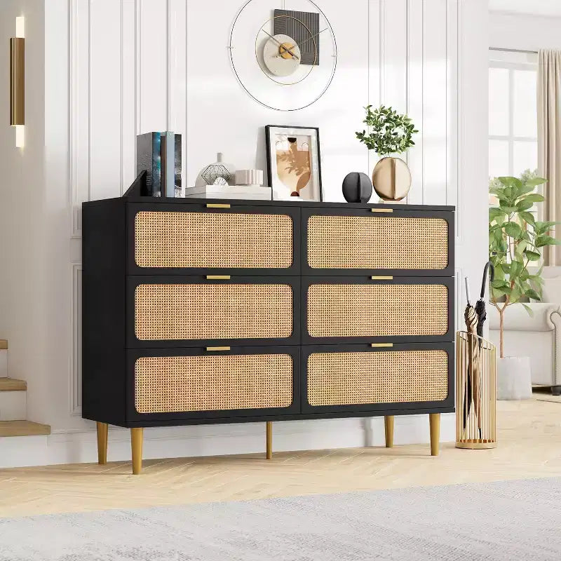 Tiroirs de commode en rotin, Armoire haute moderne