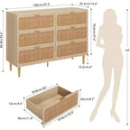 Tiroirs de commode en rotin, Armoire haute moderne