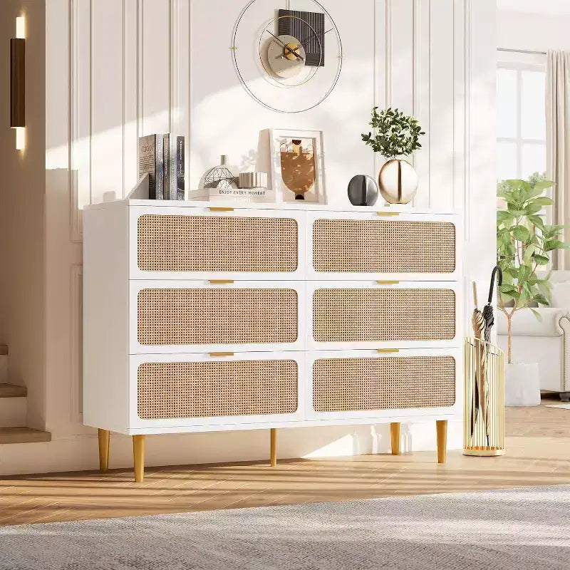 Tiroirs de commode en rotin, Armoire haute moderne