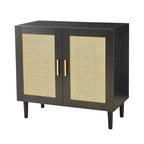 Bahut de salle à manger avec rangement, meuble de rangement en rotin