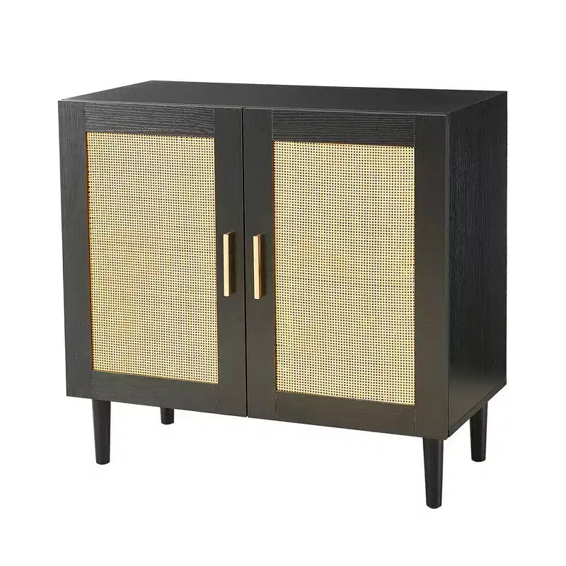 Bahut de salle à manger avec rangement, meuble de rangement en rotin