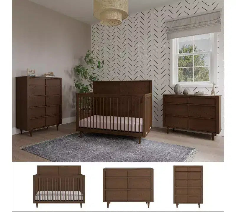 Child Craft Surrey Hill Crib, Dresser and Chest Nursery Set, 3-Piece, Includes 4-in-1 Convertible Crib, Dresser, and Chest