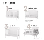 Lit de bébé convertible, commode avec plateau à langer et fauteuil à bascule confortable