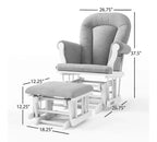 Lit de bébé convertible, commode avec plateau à langer et fauteuil à bascule confortable