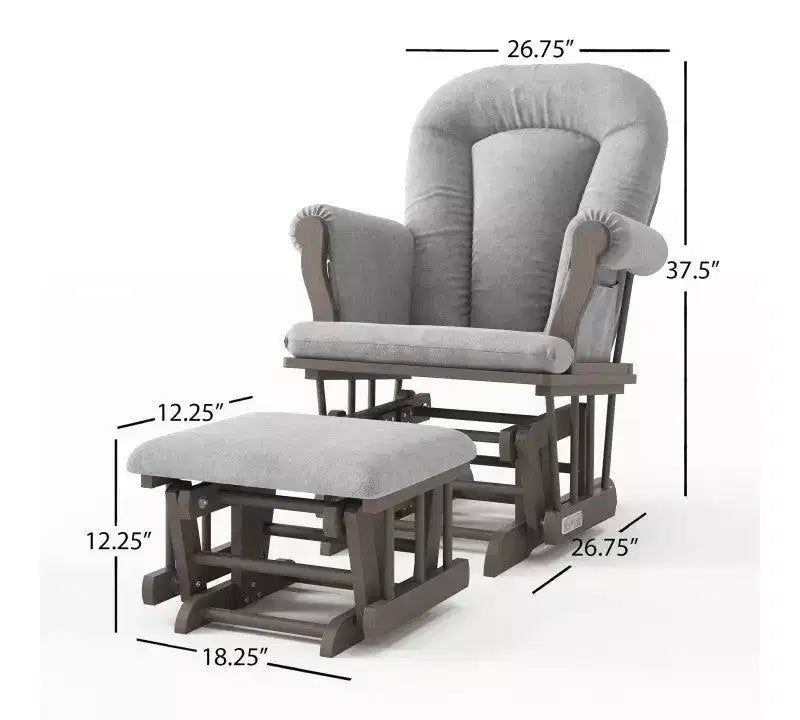 Lit de bébé convertible, commode avec plateau à langer et fauteuil à bascule confortable