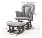 Lit de bébé convertible, commode avec plateau à langer et fauteuil à bascule confortable