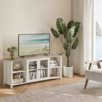 Meuble TV blanc rustique et greige chiné