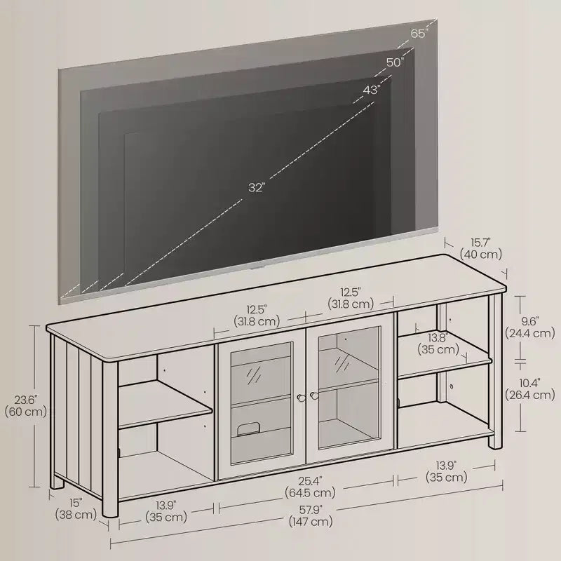 Meuble TV blanc rustique et greige chiné