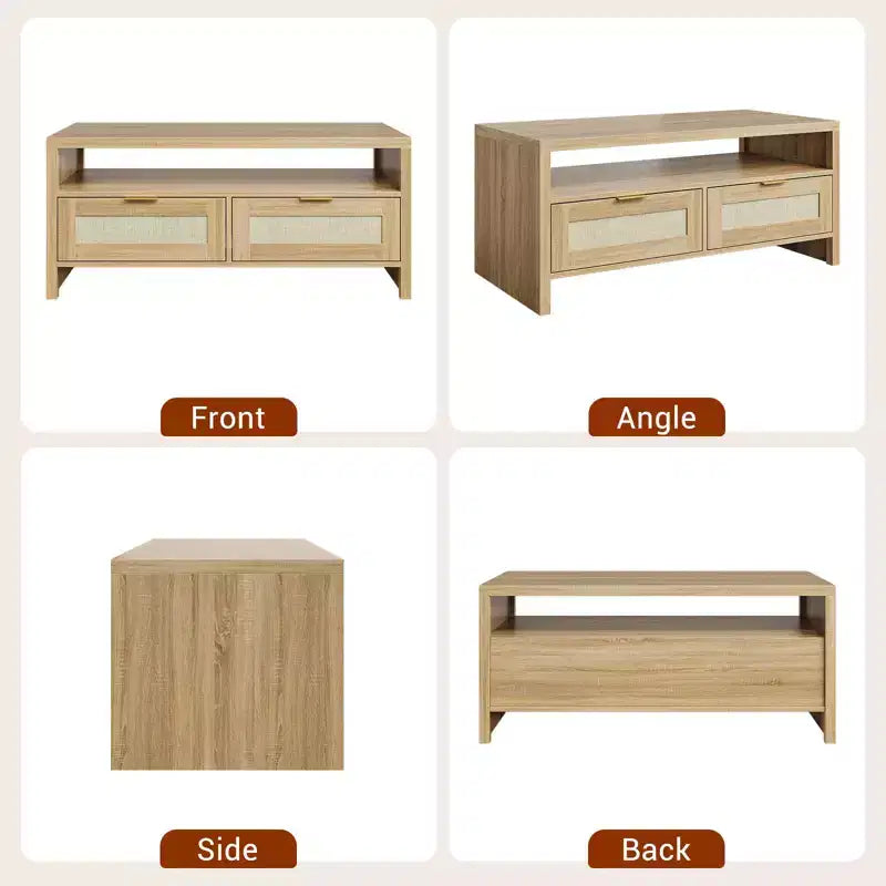 Table en rotin du milieu du siècle