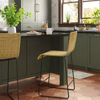 Tabouret de bar moderne en rotin hauteur comptoir