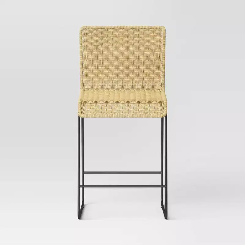 Tabouret de bar moderne en rotin hauteur comptoir