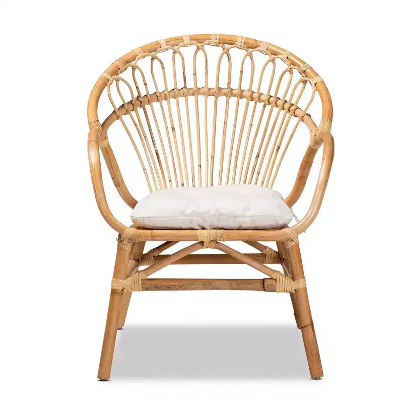 Chaise de salle à manger en rotin marron