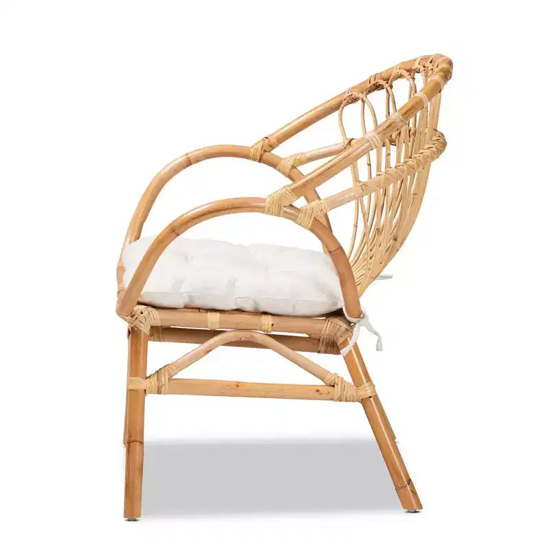Chaise de salle à manger en rotin marron
