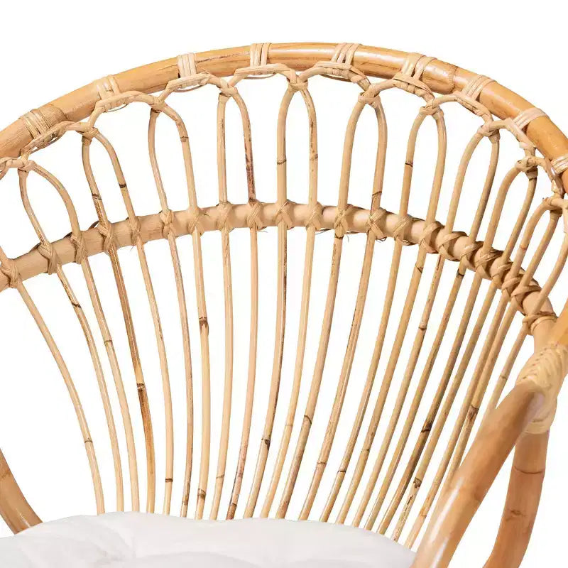 Chaise de salle à manger en rotin marron