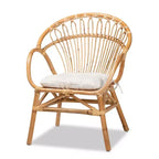 Chaise de salle à manger en rotin marron